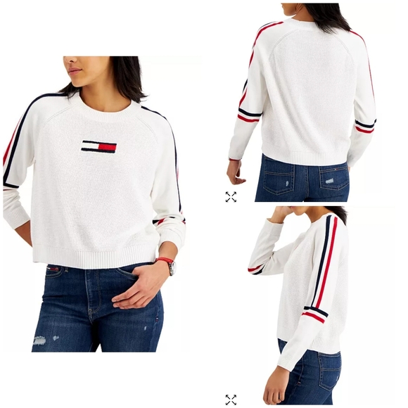 Tommy Jeans flag patch sweater sz M - Picture 1 of 5